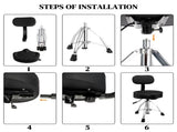 Drum Throne with Backrest, Hydraulic Drum Stool Adjustable Height, Heavy Duty Hydraulic Drum Seat 18687702