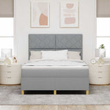 Box Spring Bed with Headboard Light grey 140 x 190 cm Fabric 3339693