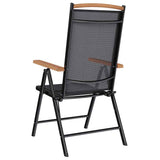 Garden Chair Set of 6 Black Plywood Standard Foldable 312187