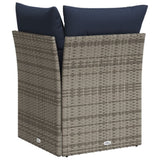 Garden Sofa 4 pcs Grey and navy 62 x 62 x 69 cm Poly rattan 366163