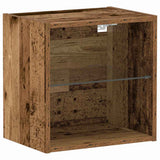 Floating Shelf with LED Light 2 pcs Brown 40 x 28.5 x 40 cm 863091