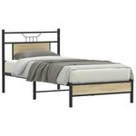 Bed Frame without Mattress Sonoma Oak 75x190 cm Small Single Engineered Wood 4106934