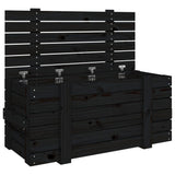 Storage Box Black 91x40.5x42 cm Solid Wood Pine 825002