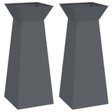 Pillar Planter 2 pcs Anthracite 40 x 40 x 100 cm 873857