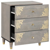 Bedside Cabinet Grey 50 x 33 x 62 cm Solid Mango Wood 4018781
