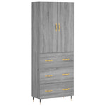 Highboard Grey Sonoma 69.5x34x180 cm Engineered Wood 3195833