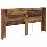 Storage Headboard with LED Old Wood Engineered Wood 3418702