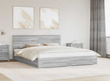 Bed Frame with Drawer Grey Sonoma 160 x 200 cm Engineered Wood 3411285