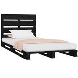 Bed Frame without Mattress Black 75x190 cm Small Single Solid Wood Pine 3120161