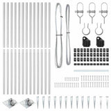 Fence Posts Manual 13 pcs Silver 32mm 140 cm Galvanised steel 42004275
