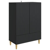 Sideboard with Drawer Black 66 x 34.5 x 95 cm Engineered Wood 894666