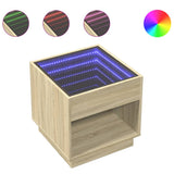 Bedside Table with Infinity LED Sonoma Oak 50x50x50 cm 3284086