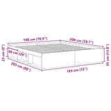 Bed Frame without Mattress Smoked Oak 180x200 cm Super King Super King Size 3203884