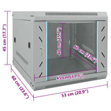 Network Cabinet with Storage Grey 53 x 60 x 45 cm Steel 42017654