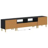 5 Piece LED TV Cabinet Black Engineered Wood 3416756