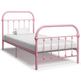 Bed Frame without Mattress Pink Metal 90x200 cm 284510