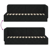 Corner Bed Frame with Headboard Black 80 x 200 cm Fabric 42016481