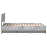 Bed Frame Concrete Grey 140 x 200 cm Engineered Wood 3408847