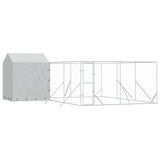 Outdoor Dog Kennel with Roof Silver 6x6x2.5 m Galvanised Steel 3190479
