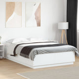 Bed Frame with LED without Mattress White 160x200 cm 3209597