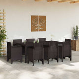 Garden Dining Set 9 pcs Brown Polypropylene 3378577