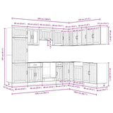 ZNTS 14 Piece Kitchen Cabinet Set Lucca Sonoma Oak Engineered Wood 3314984