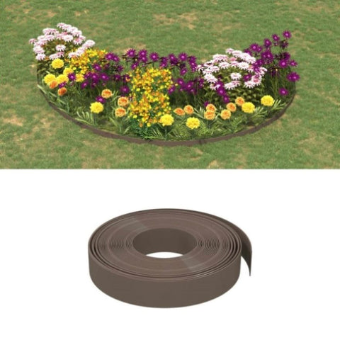 Garden Edgings 4 pcs Brown 10 m 10 cm Polyethylene 3155438