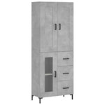 Highboard Concrete Grey 69.5x34x180 cm Engineered Wood 3199941
