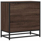 Bedside Cabinet Brown Oak 60x31x60 cm Engineered Wood and Metal 848698