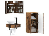Bathroom Cabinet Set 4 pcs Old Wood 43 x 11.5 x 60.5 cm 3407381