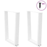 Dining Table Legs V-Shape 2 pcs White 70x cm Steel 4012645