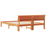 Bed Frame with Headboard Wax Brown 140 x 200 cm Solid Pine Wood 872778