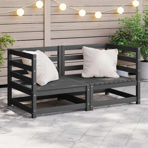 Garden Corner Sofas 2 pcs Grey Solid Wood Pine 805677