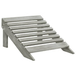 Garden Adirondack Chair with Ottoman&Table Solid Fir Wood Grey 315930