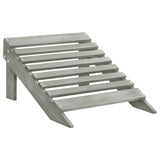 Garden Adirondack Chair with Ottoman&Table Solid Fir Wood Grey 315930
