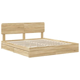 Storage Bed with Drawer Sonoma Oak 180 x 200 cm Engineered Wood 3412250
