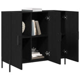 Sideboard Black Oak 90 x 34 x 80 cm Engineered Wood 869081