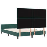 ZNTS Bed Frame Dark Green 160x200 cm Velvet 3344954