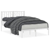 Metal Bed Frame without Mattress with Headboard White 120x190cm 374483