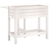Garden Planter with Folding Tabletop White Solid Wood Pine 825122