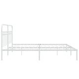 Metal Bed Frame without Mattress with Headboard White 193x203cm 376655
