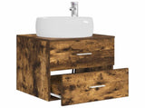 Wall-Mounted Sink Vanity Smoked Oak 49.5 x 44.5 x 66 cm 890314