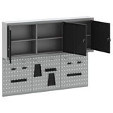 Tool Cabinet Set with Shelf 5 pcs Black Powder-Coated Steel 3321400