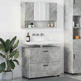 Bathroom Furniture Set with Drawer 2 pcs Concrete Grey 3393016