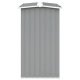 Garden Log Storage Shed Galvanised Steel 330x92x153 cm Grey 44860