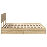 Storage Bed with Drawer Sonoma Oak 180 x 200 cm Engineered Wood 3412250