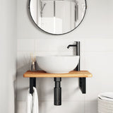 Basin Shelf Wall Mounted Steel and Solid Wood Oak 3302341