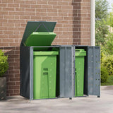 Wheelie Bin Storage for 2 Bins Grey 138x79x117 cm Steel 3279987