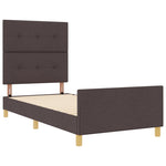 ZNTS Bed Frame Dark Brown 90x200 cm Fabric 3344700