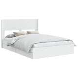 Bed Frame with Storage and Headboard White 140 x 200 cm 3414377